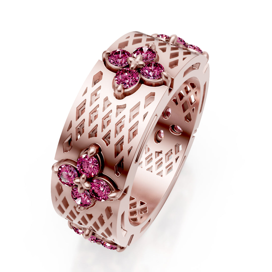 Golay simple band ring z.pink satin pierced pink AFFI03ZPSR