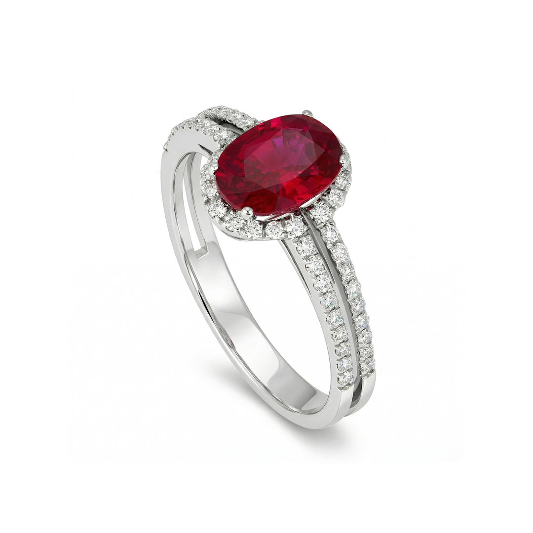Golay oval ruby ring 5x7 and diamonds ACL016WDIRU-17170110026