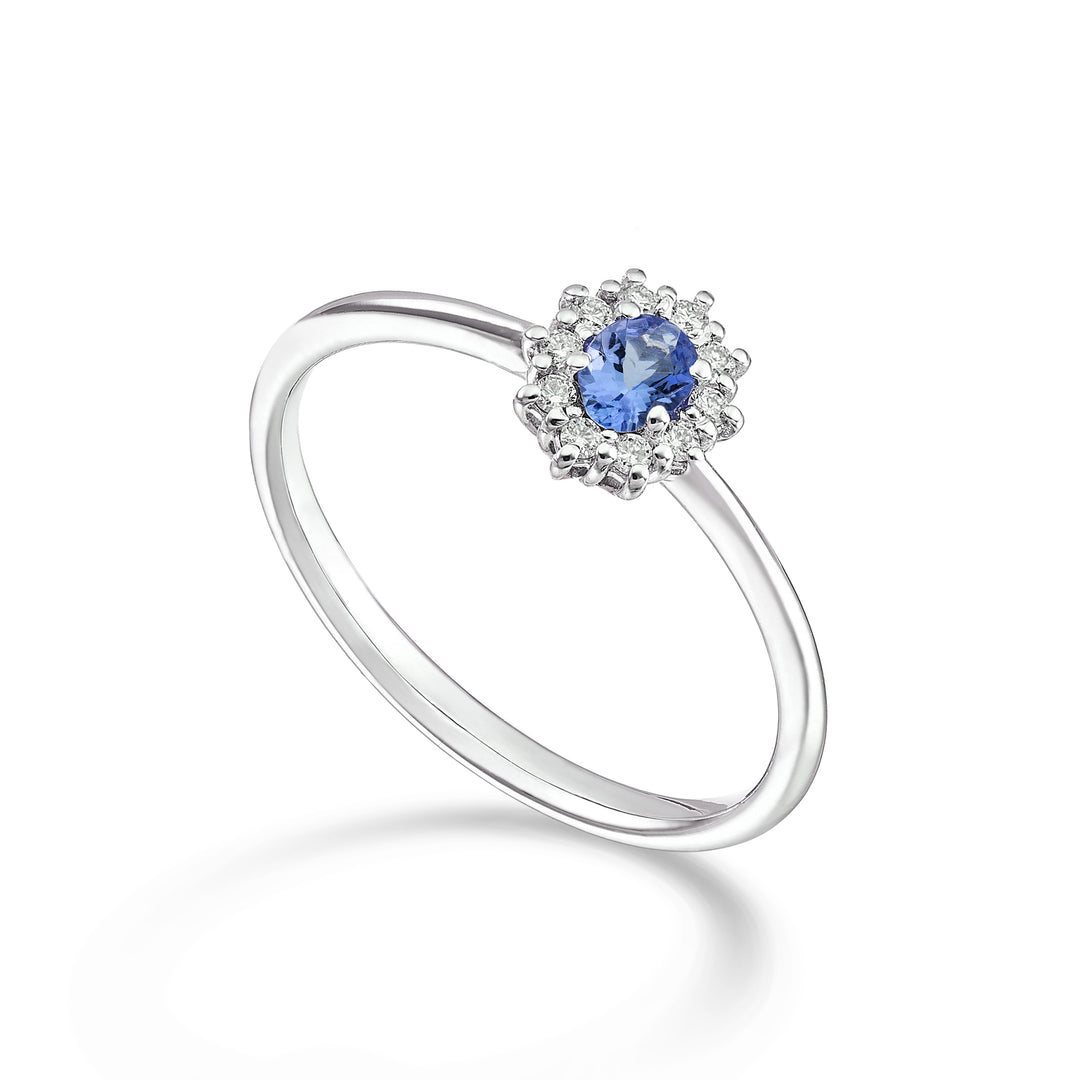 Mikiko an 18k oval tanzanite 4x3 ct.0,14 diam. ct.0.08 MA5166O4TZN