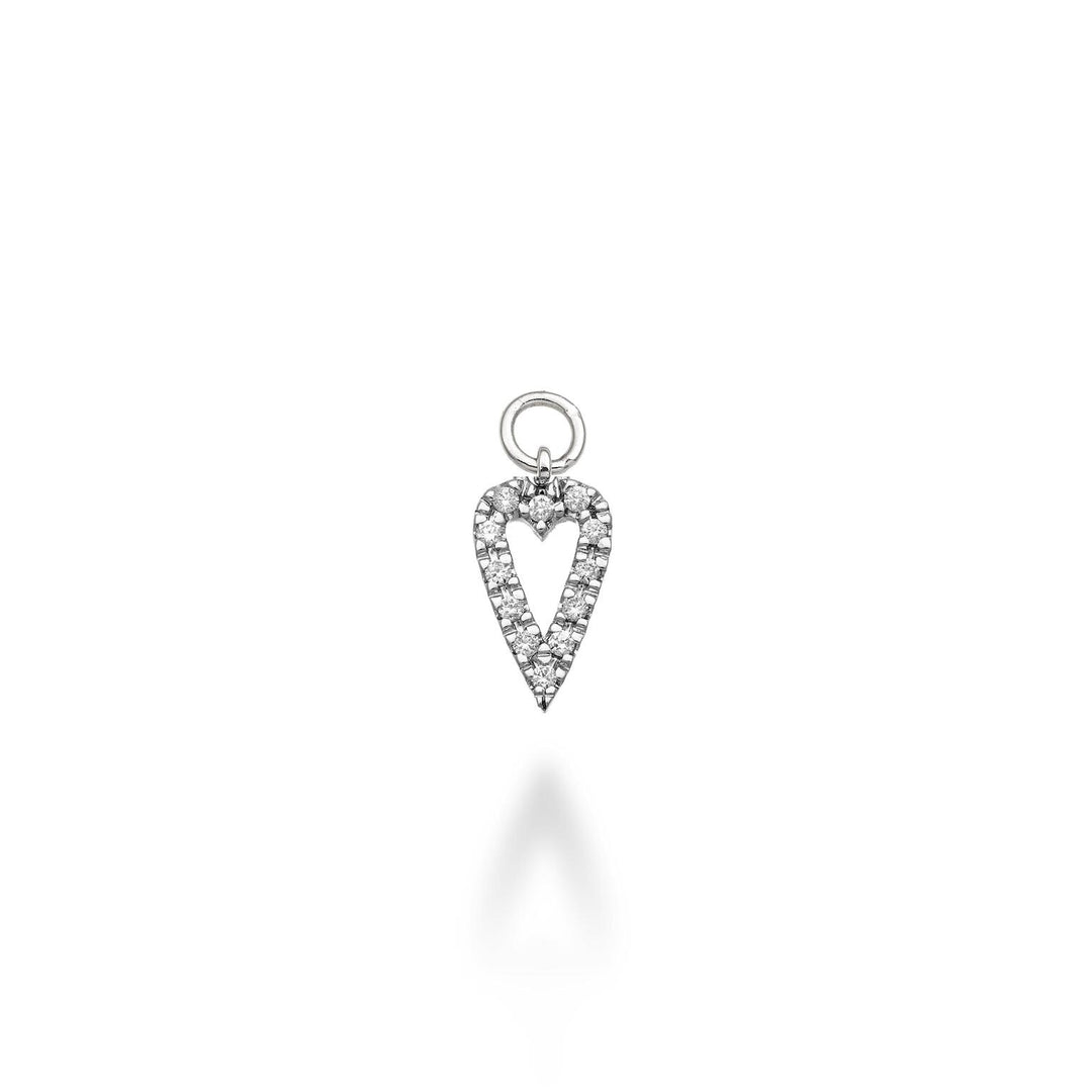 World Diamond Group small elongated heart charm 18k 0.06 ct white gold GCH214DIO4
