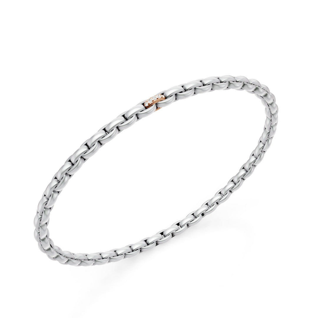 Golay platinum bracelet, with rose gold element set with white diamonds, oval link, 17cm GBR034E1PTO3DIL-170