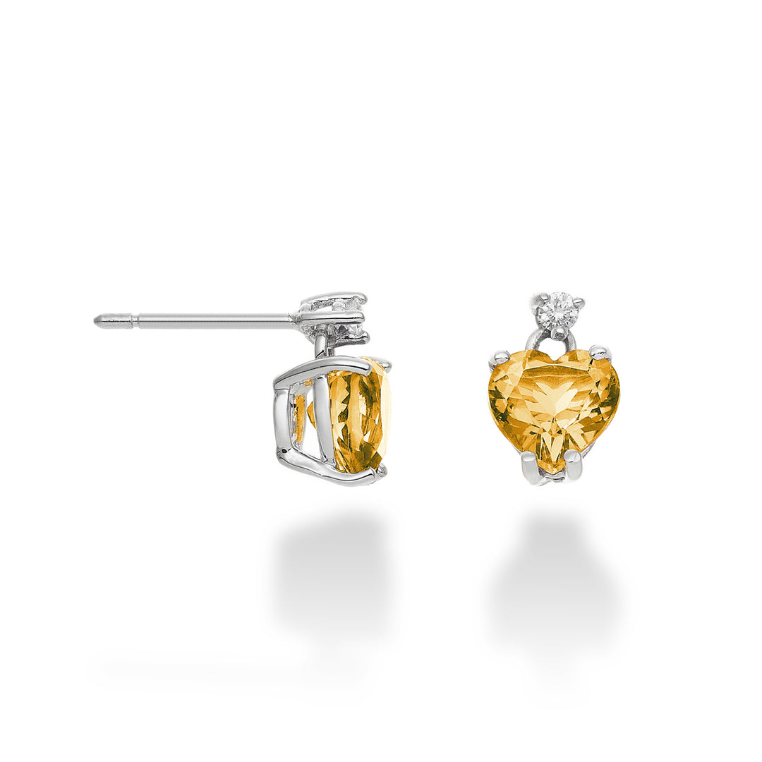 Nihama or 18k citrine heart 6x6 ct.1,20 diam. ct.0,04 NOCL198DICITR66O4