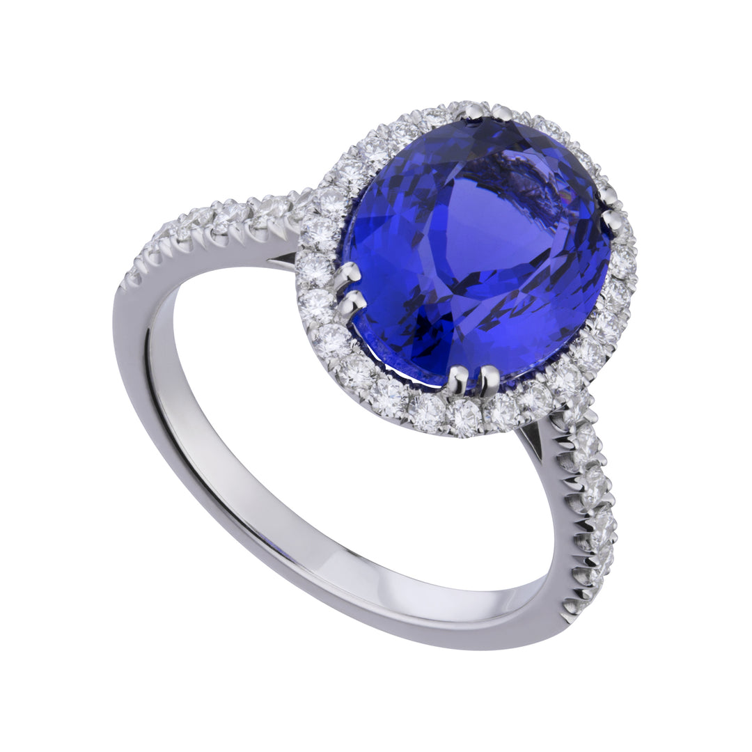 Golay oval tanzanite ring 10x8 and diamonds ACLC070DITZ6-22175110012