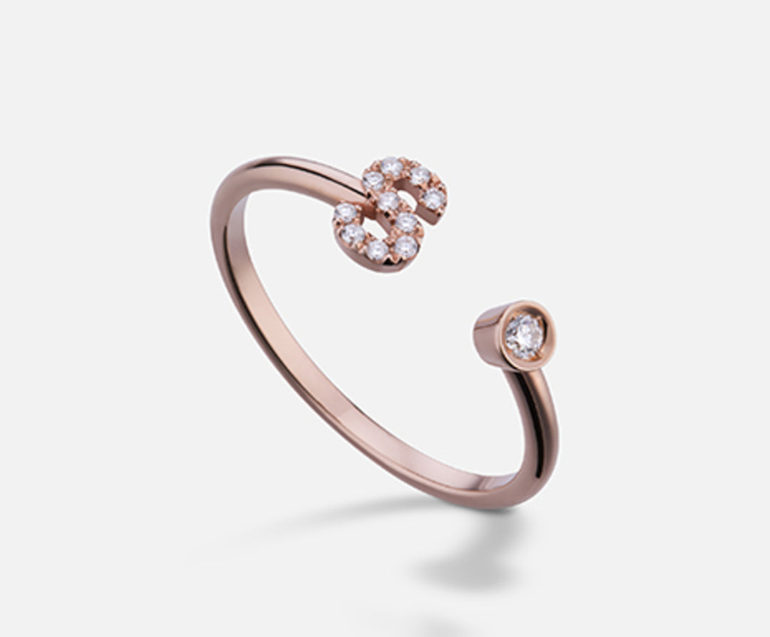 Golay an 9k letter s small rose gold diam. ct.0.08 GAFSD1R3