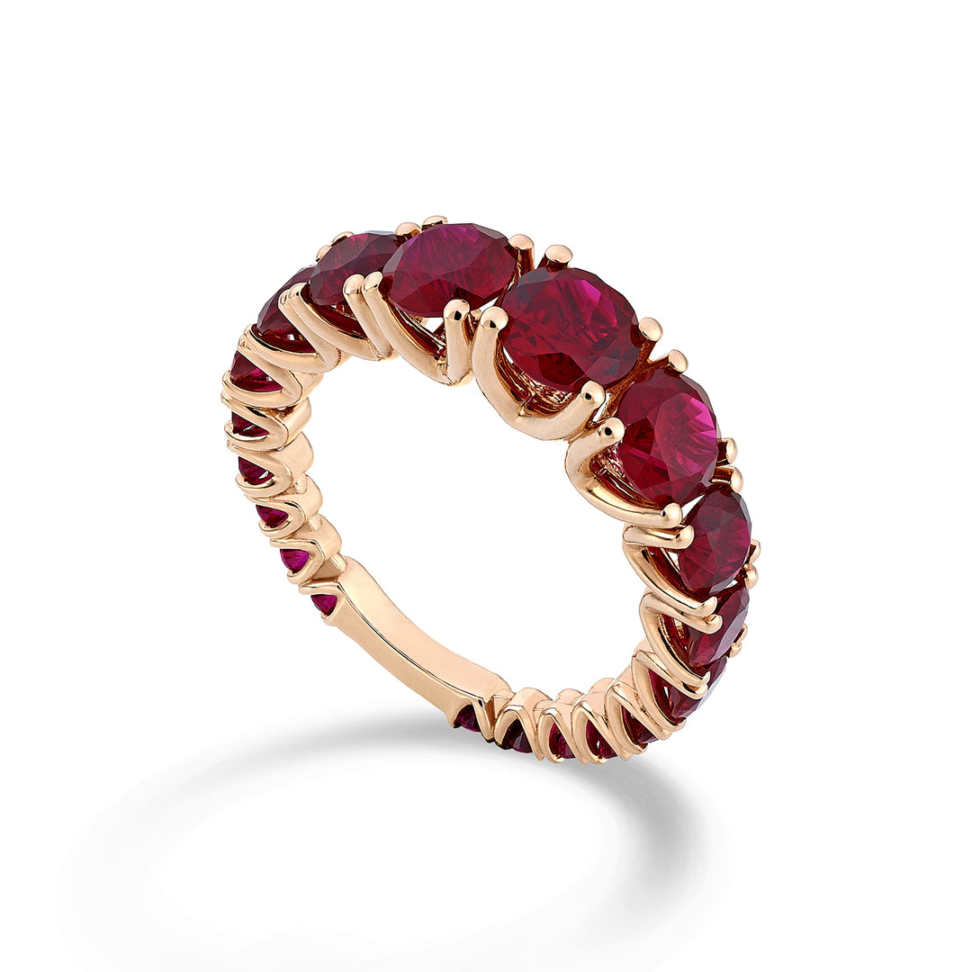 Mikiko an 18kt ruby ​​lab tot. 2.50 ct central 0.40 ct and scalar with rose gold bar MXDABIC1495RUO3