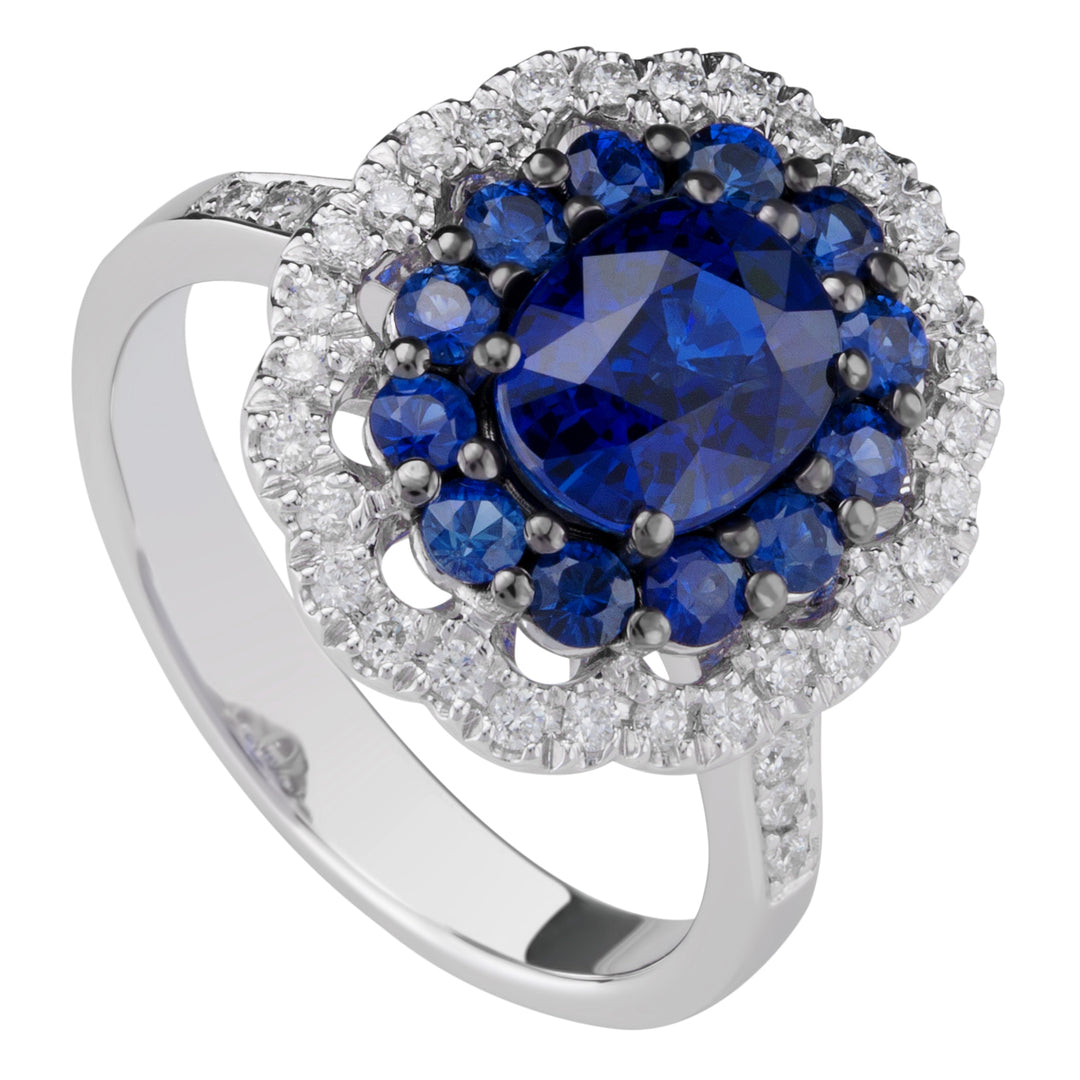 Golay oval sapphire ring 8x6 double contour sapphire+diam ACLC051ZBDI-21193110122