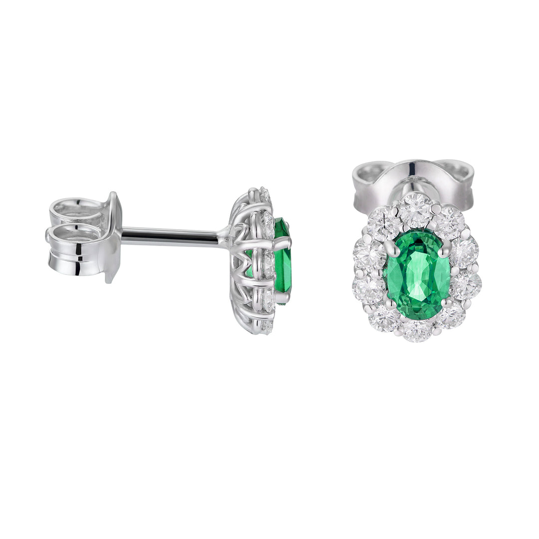 Golay 4x5 oval emerald and diamond earrings OCL041DISM-26111110327