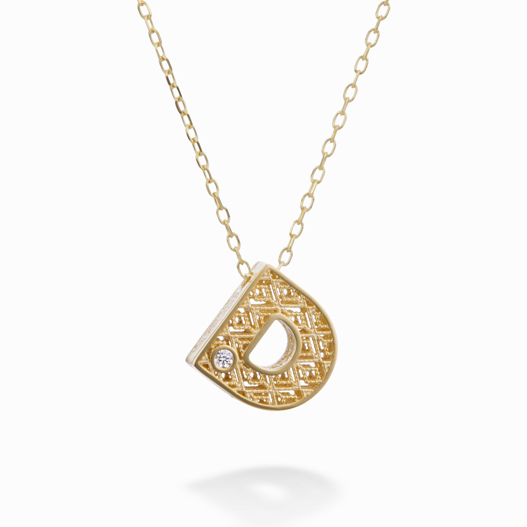 Mikiko cl 18k yellow gold letter diam. ct.0,01 MDLETDO1