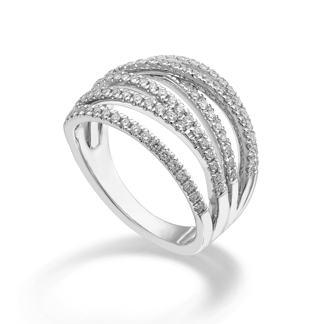 Golay diamond ring six rows set in white gold AMF7954DB-25353110013
