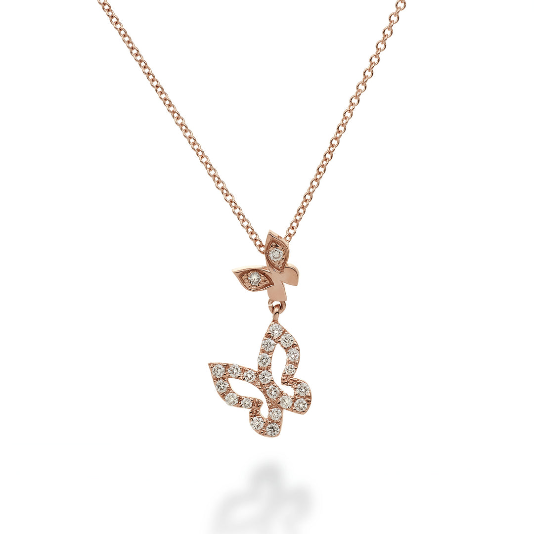 Golay mariposa choker small butterfly pendant GFFA002DI-22182110090