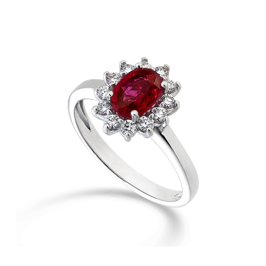 Mikiko an 9k oval ruby ​​7x5 ct.0,90 diam. 0.30 ct MA5094R4RBC