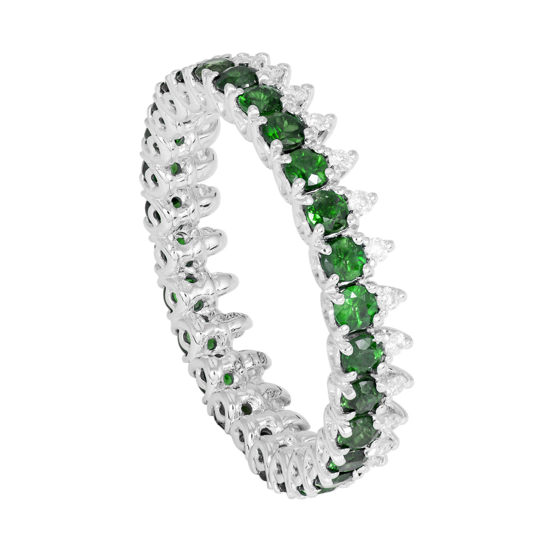 Golay ring with diamonds and emeralds ADG015SMDI-18271110199