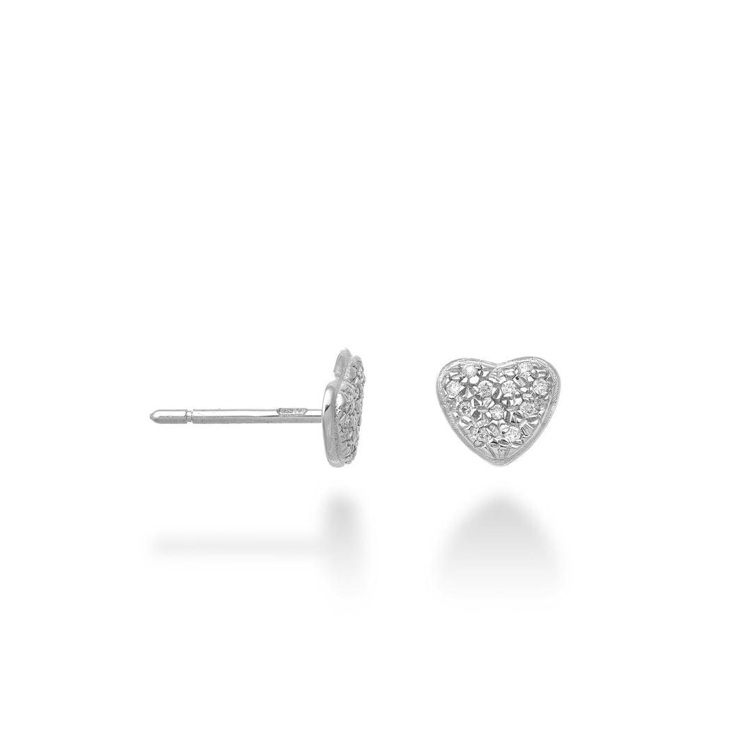 Mikiko single earring 18k heart 0.05 ct MORMONCUOREO4