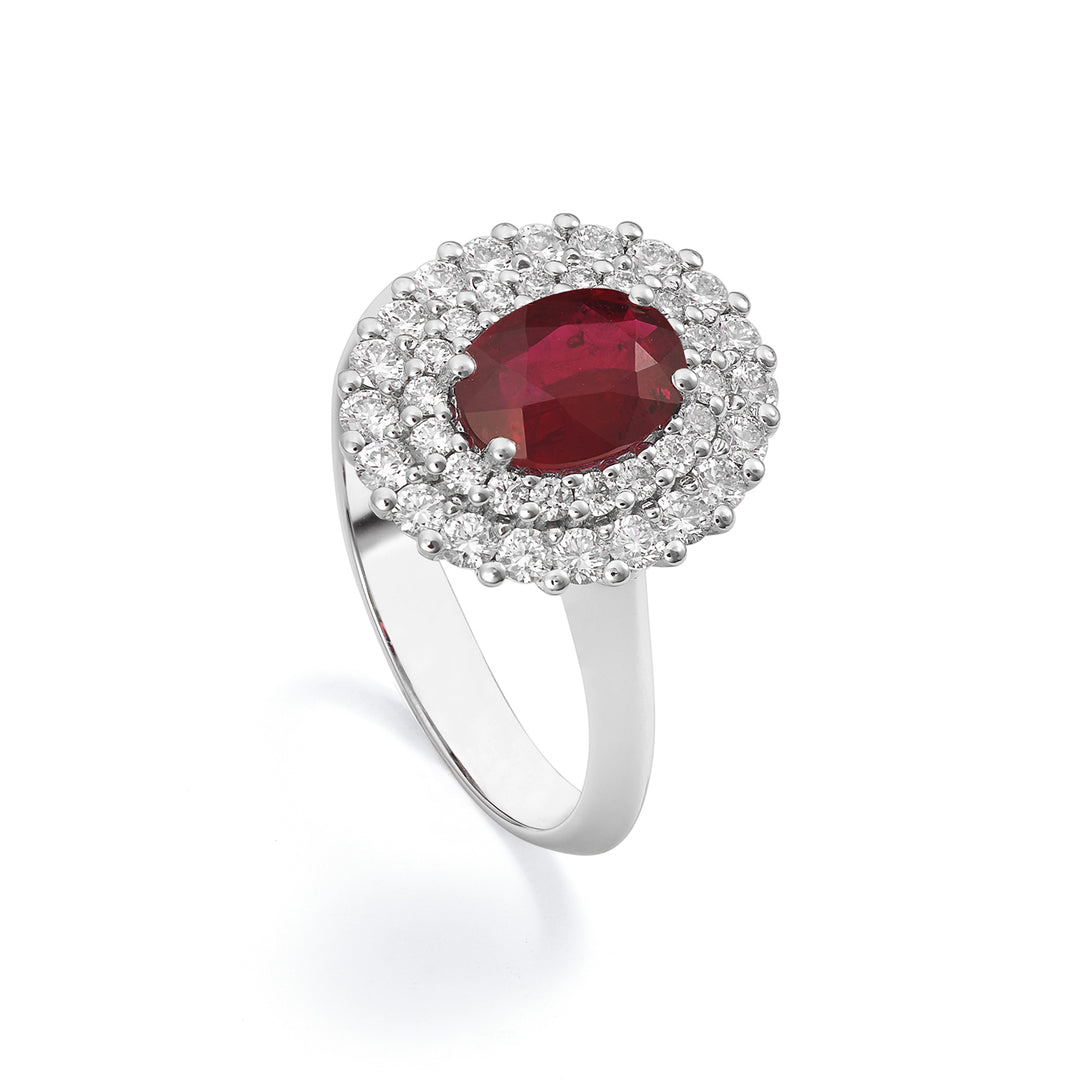 Golay ring with 5x4 oval ruby and double contour ACLC128DIRU45-22123110075