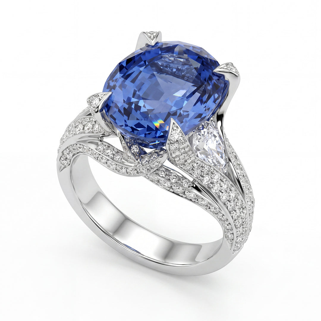 World Diamond Group ring with oval sapphire 10.85 ct APU010WZB-15244110003