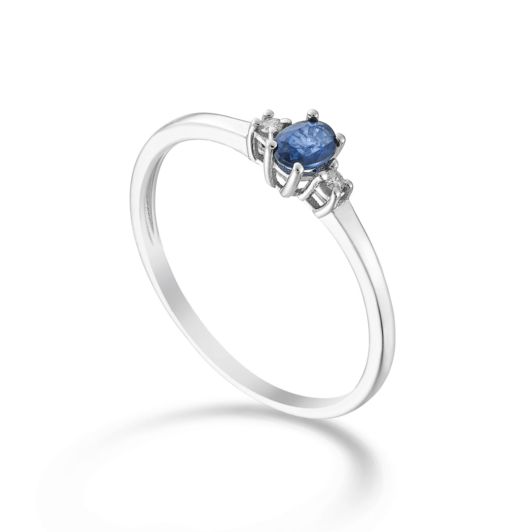 Nihama an 9k sapphire no. oval 4x3 ct.0.20 diam. 0.02 ct NA5190R4ZFN