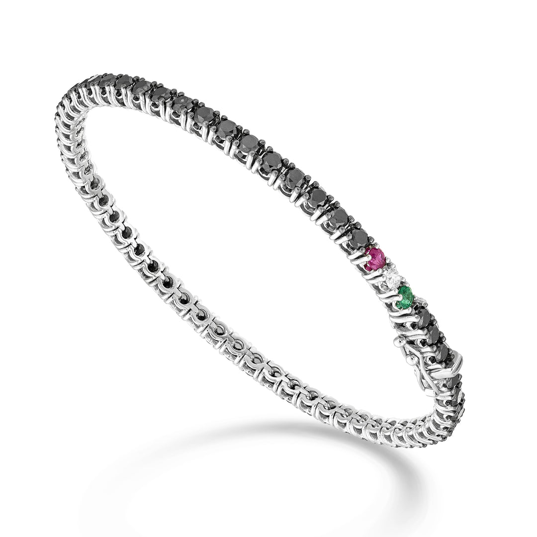 Golay Italian thread tennis bracelet diam black 5.85 ct BTF538BKIT010-175-24283110065
