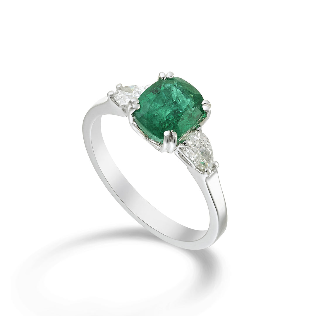Golay cushion emerald ring 7x6 + lat diamonds drops ACLCS003DISM76-23087110030