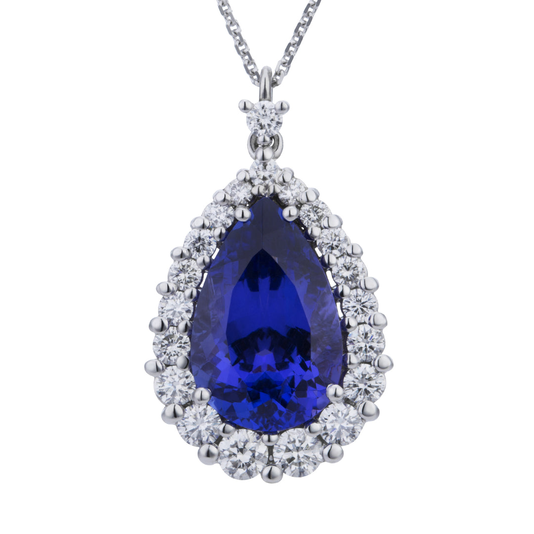 Golay tanzanite necklace drop 12x9 scalar contour PCLC064DITZ2-21134110022