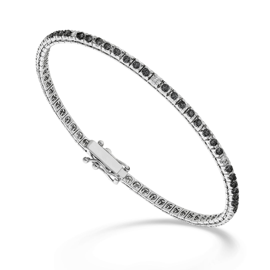 Nihama br tennis 18k black spinel 1.90 ct diamonds 0.16 ct 17.5 cm - 80 settings NBTQ220SBKDIO4