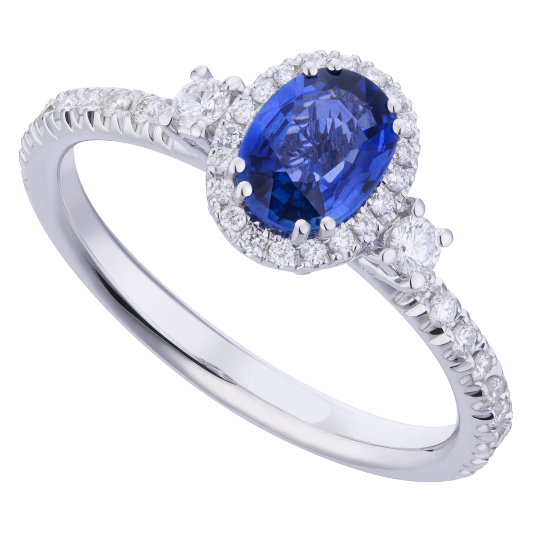 Golay oval sapphire ring 7x5 diam contour + sides ACLC052DIZB-19304110130