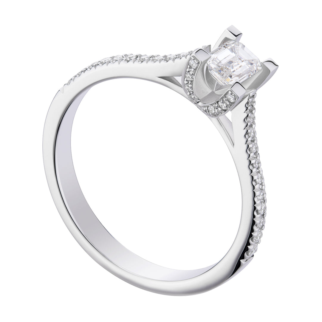 World Diamond Group solitaire fm emerald cut and diamonds on the shank ASLFME003DI-19067110005