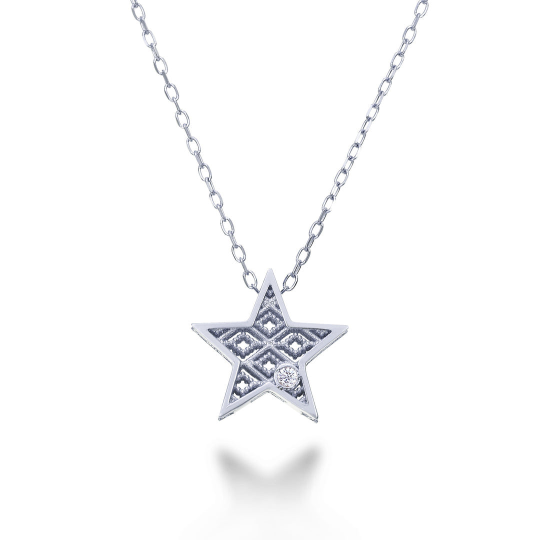 Mikiko cl 18k white gold star diam. ct.0,01 MDSTELLAO4