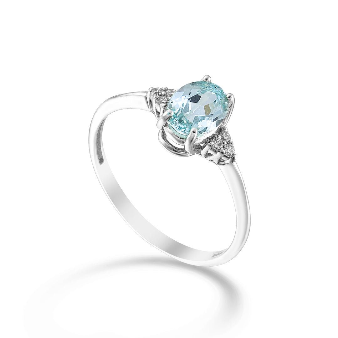 Nihama an 18k oval paraiba tourmaline 7x5 and side diamonds NA5210O4PAR