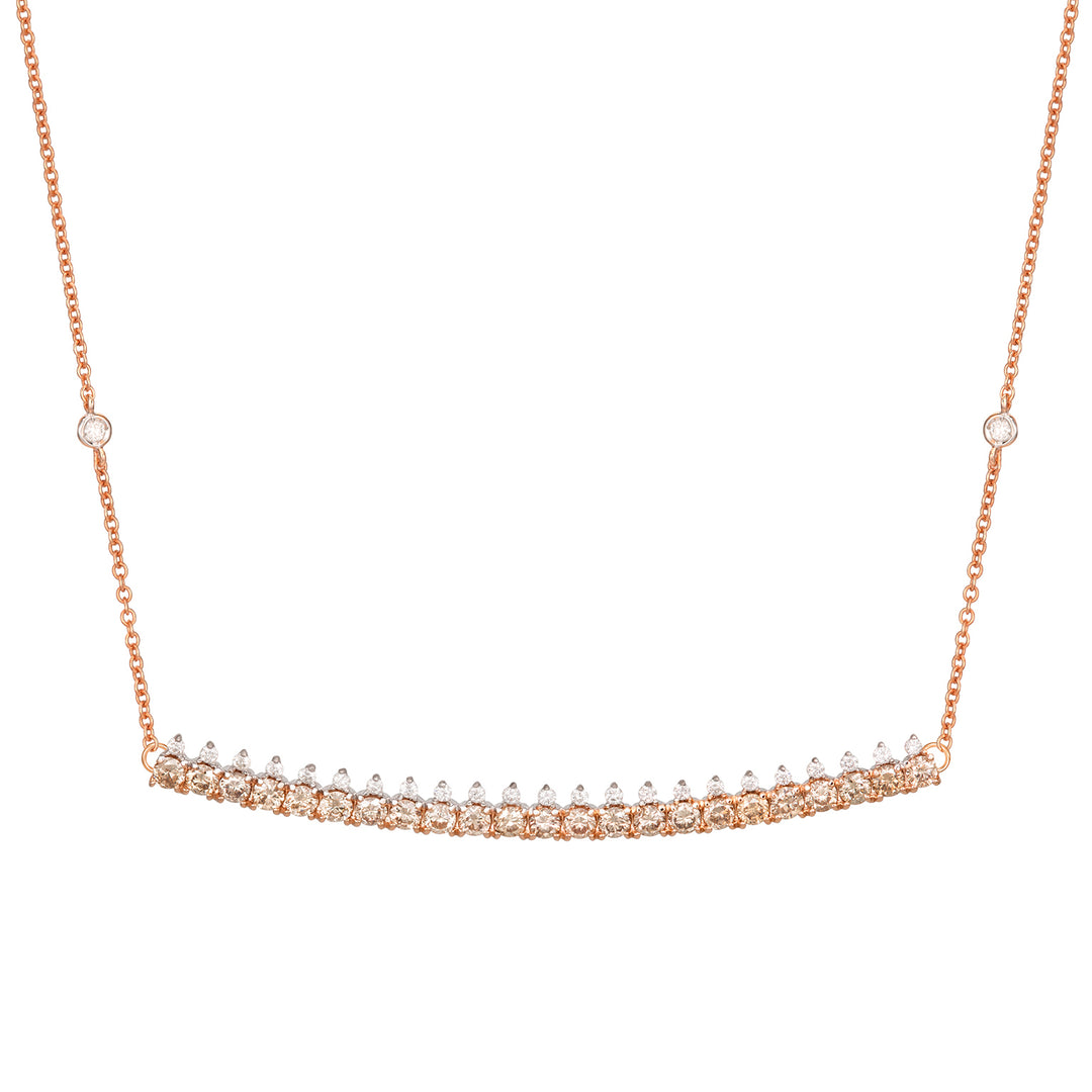 Golay brown and white diamond bar pendant PDG002BWDI-17348110069