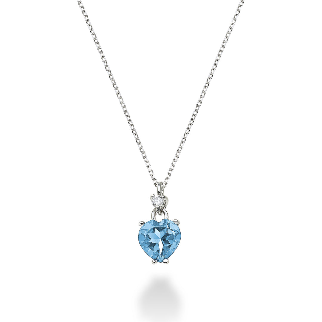 Mikiko cl 18k blue topaz heart 6x6 ct.1,00 diam. ct.0,02 MPCL198DITPAZ66O4