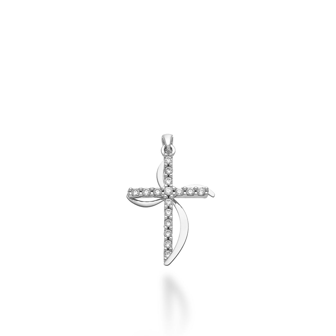 Mikiko pe 18k 0.15 ct white gold cross 1.7 cm MP5023O4BR015