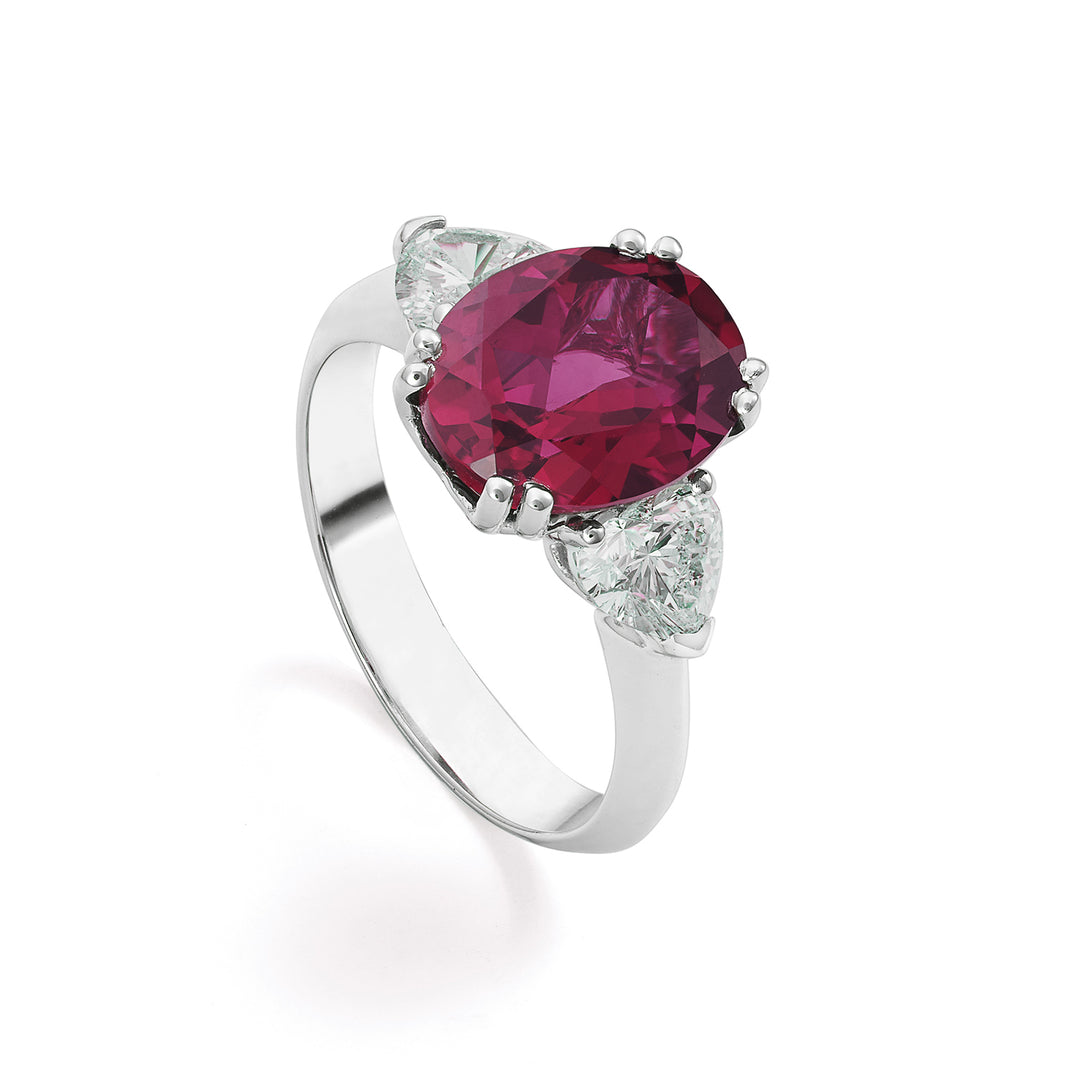 X-Diamond an 18kt lab g.d. heart ct.tot 1,00 ruby lab 9x11 ct.4,70 LXDACL098DR750