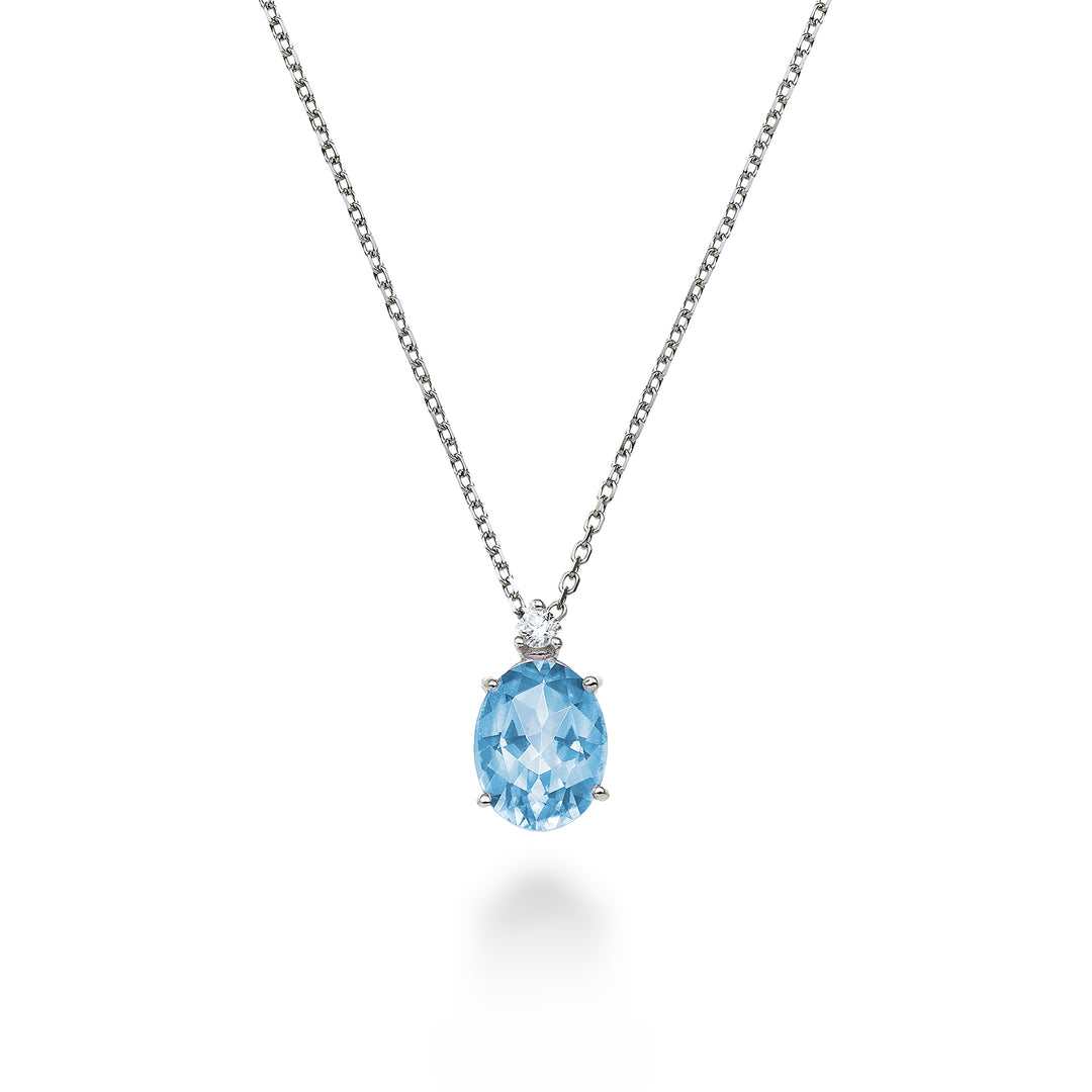 Nihama cl 18k oval blue topaz 7x5 ct.1,10 diam. ct.0,015 ND5035O4TPAZ