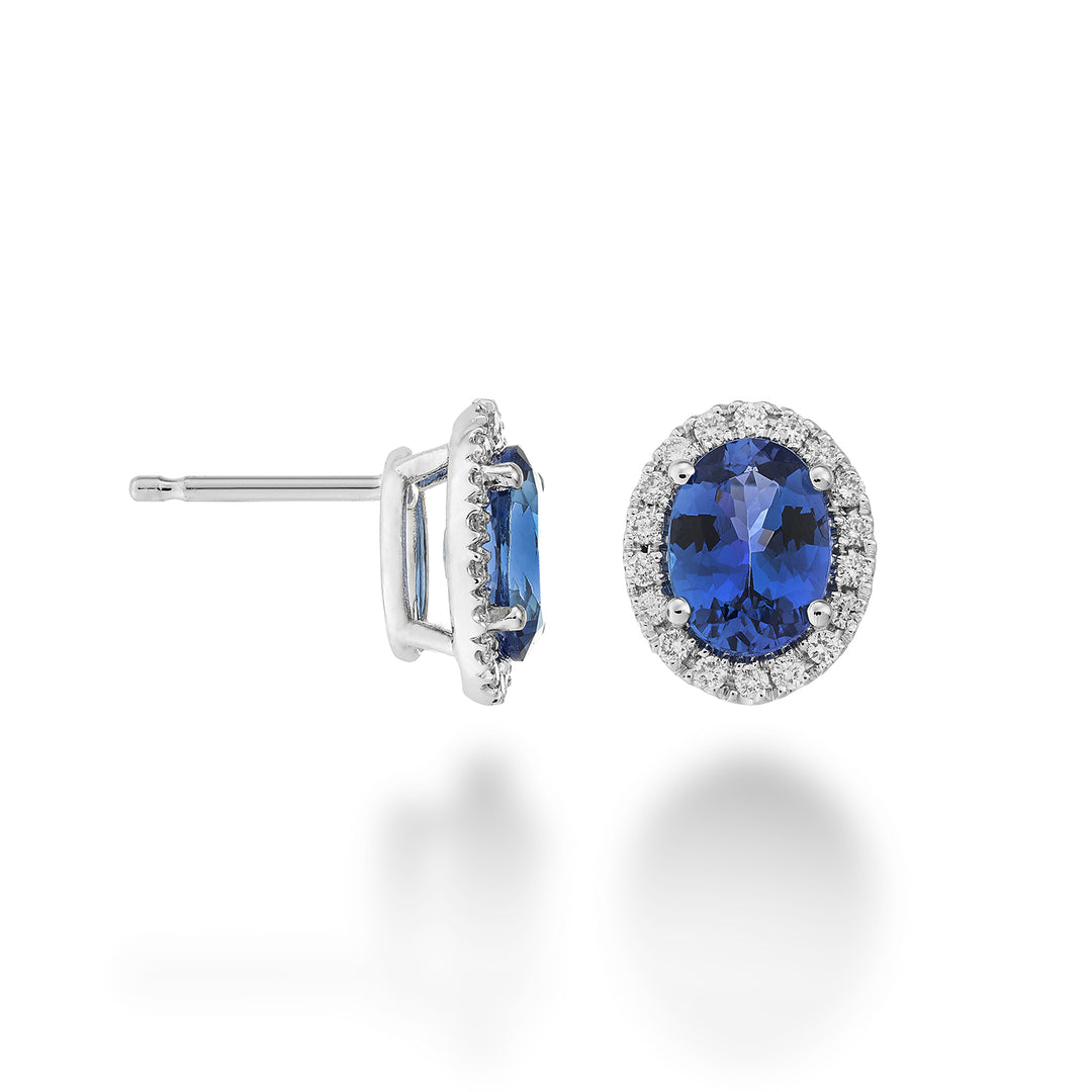 Golay tanzanite earrings 8x6 oval and diamonds OCL070DITZ68-23166110374