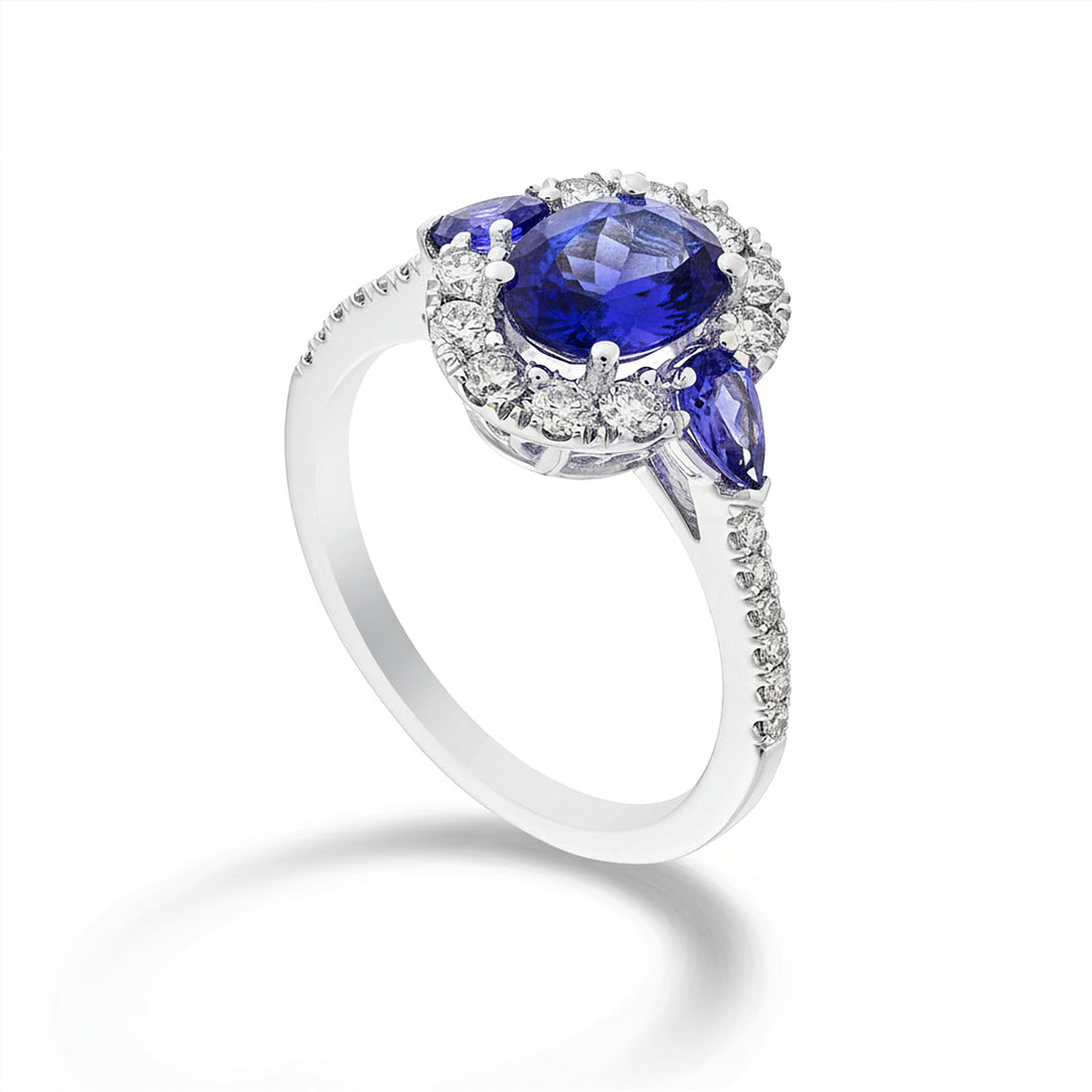 Golay oval tanzanite ring 8x6-drops 4x3 and cont. ACLC463DTZ8643B-24192110006