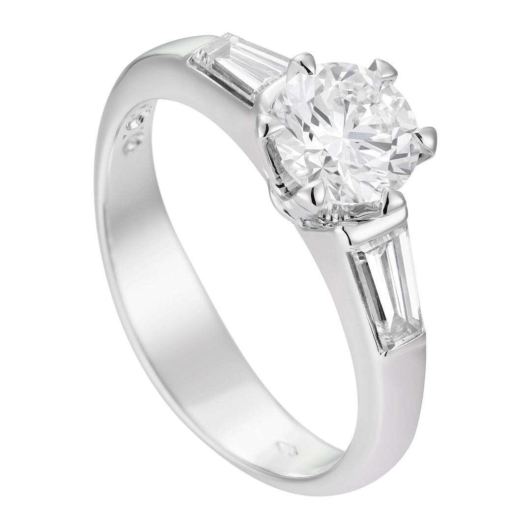 Golay solitaire ring 6 prongs + side tepper APU023WDI-20357110012