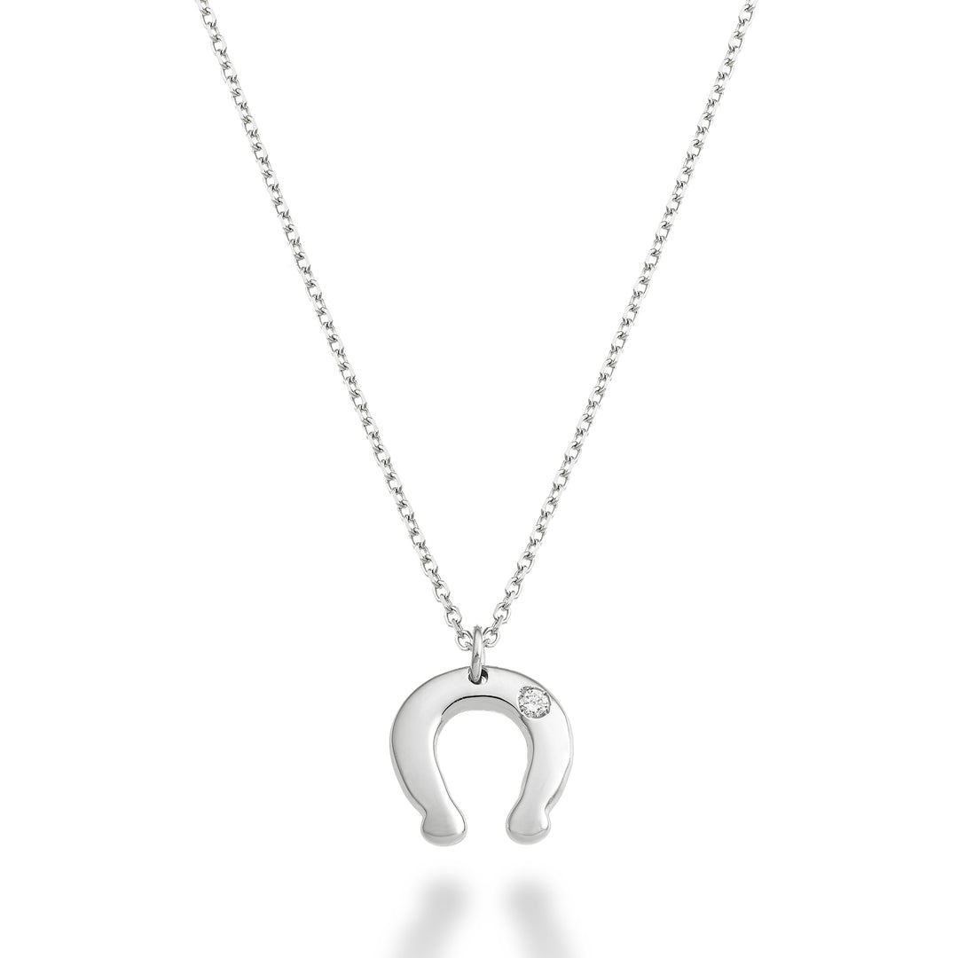 Nihama cl 18k horseshoe 0.01 ct white gold ND5134O4BR001
