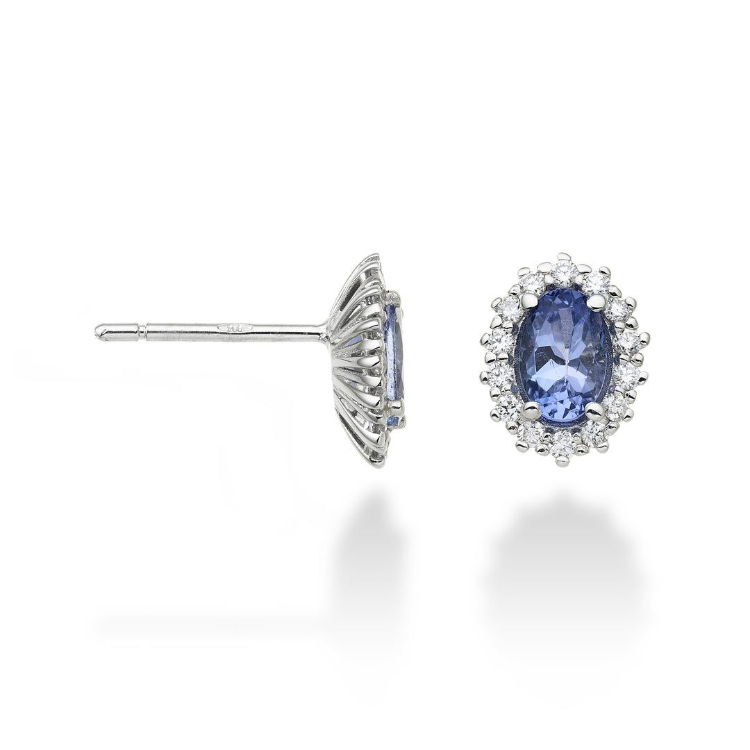 Nihama or 18k tanzanite n. oval 6x4 ct.0.76 diam. 0.26 ct NO5068O4TZN