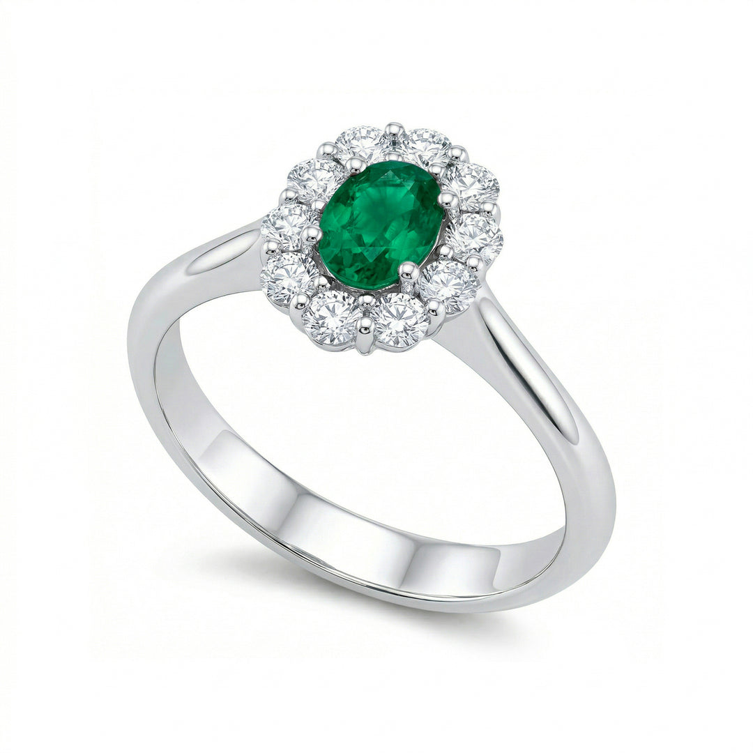 Golay 6x4 oval emerald ring and diamonds ACL042DISM-25143110282