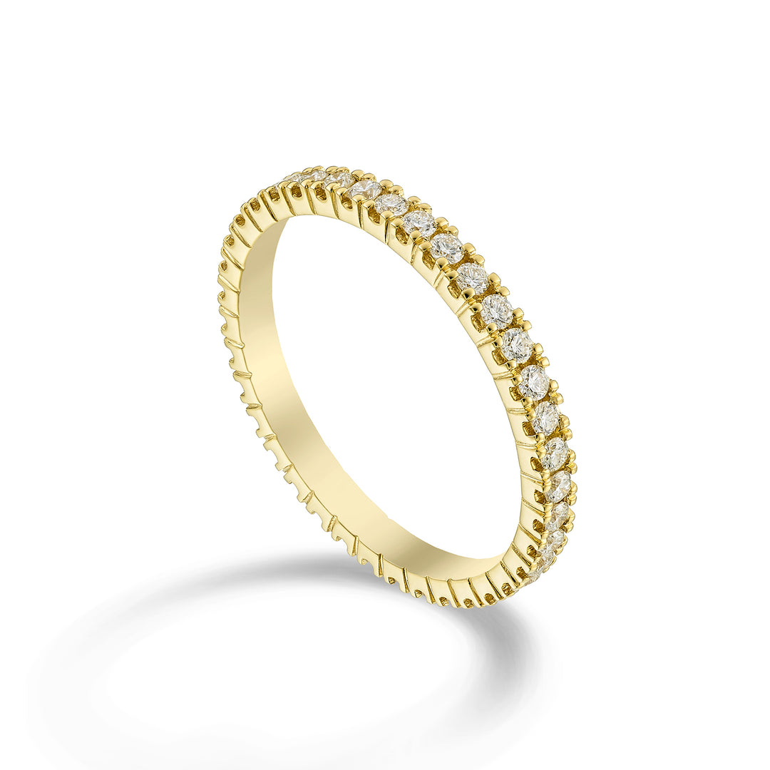 Golay linear yellow gold finger ring AETL022DI075G-23164110045