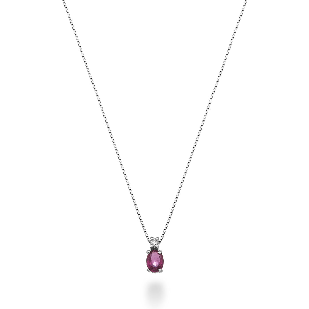 Nihama cl 9k ruby ​​n. oval 5x4 ct.0.40 diam. 0.01 ct ND5181R4RBN