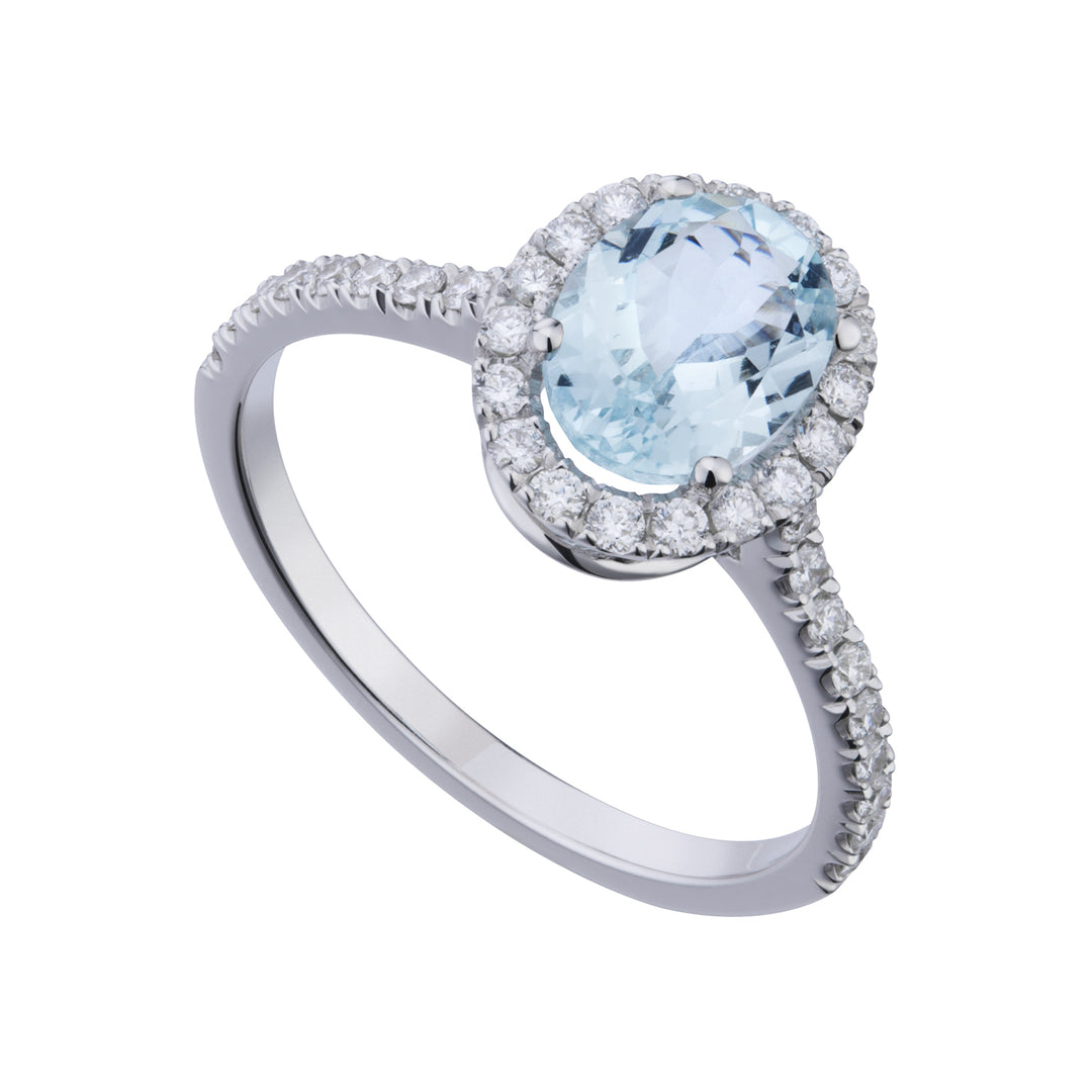 World Diamond Group oval aquamarine ring 9x7 and diamonds ACLC070DIAQ5-23072110069