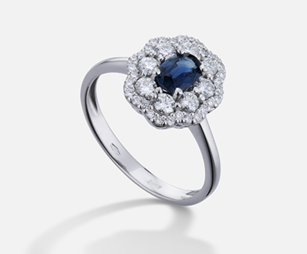 Nihama an 18k sapphire no. oval 6x4 ct.0.57 dia ct.0.63 NA5114O4ZFN057