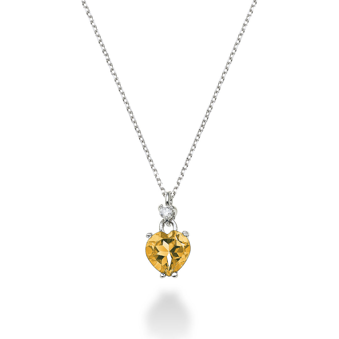 Mikiko cl 18k citrine heart 6x6 ct.0,60 diam. ct.0,02 MPCL198DICITR66O4