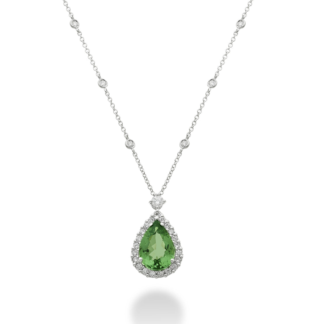 Golay green tourmaline necklace drop 11x7 and line contour GCLC476DTO117-24208110025