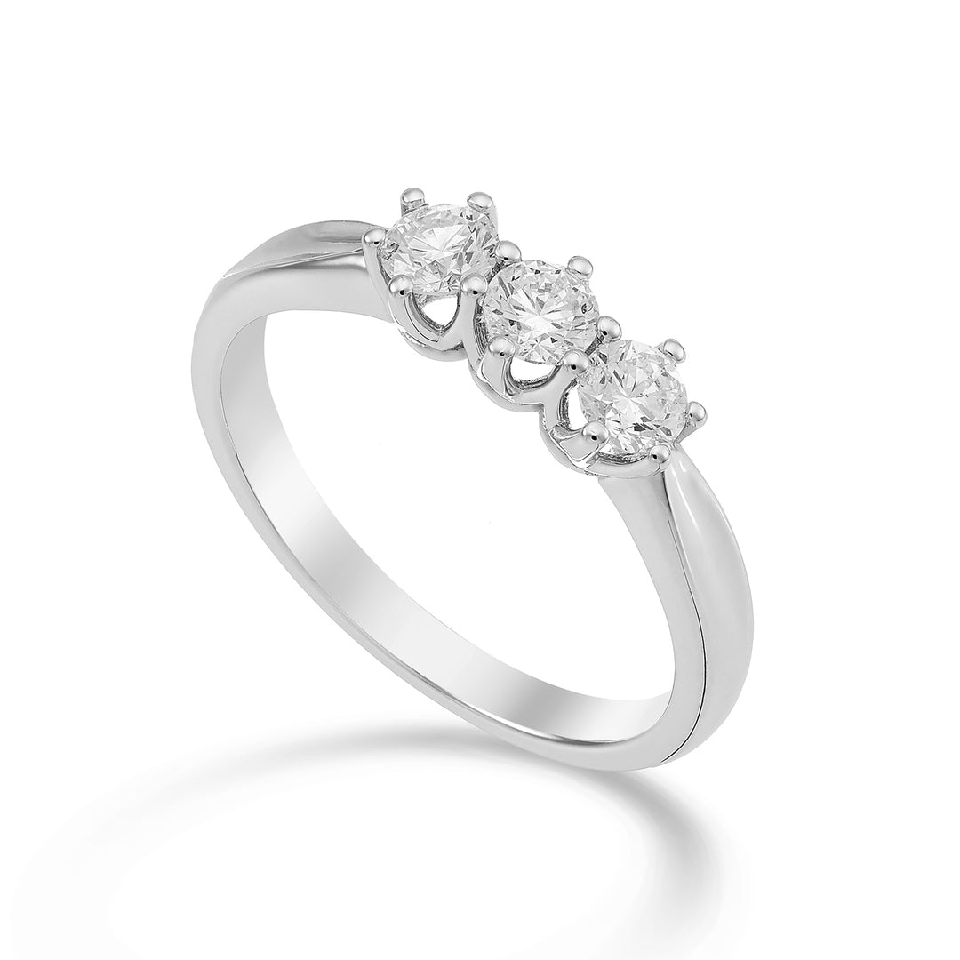 Golay linear trilogy ring with 6 prongs total ct. 0.75 ATRL046DI075-23145110018