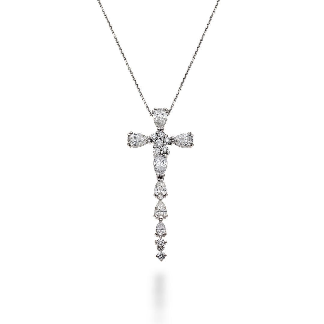 Golay cross pendant with drop insert and fork PCR030DI4-21356110007