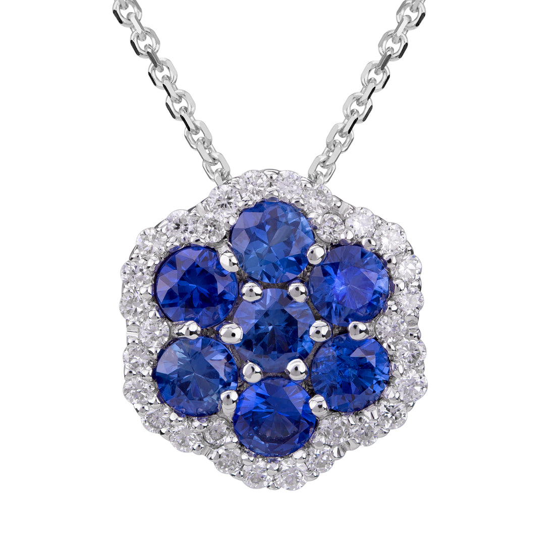 Golay necklace with sapphires and white diamonds PPV007DIZB-18075110034