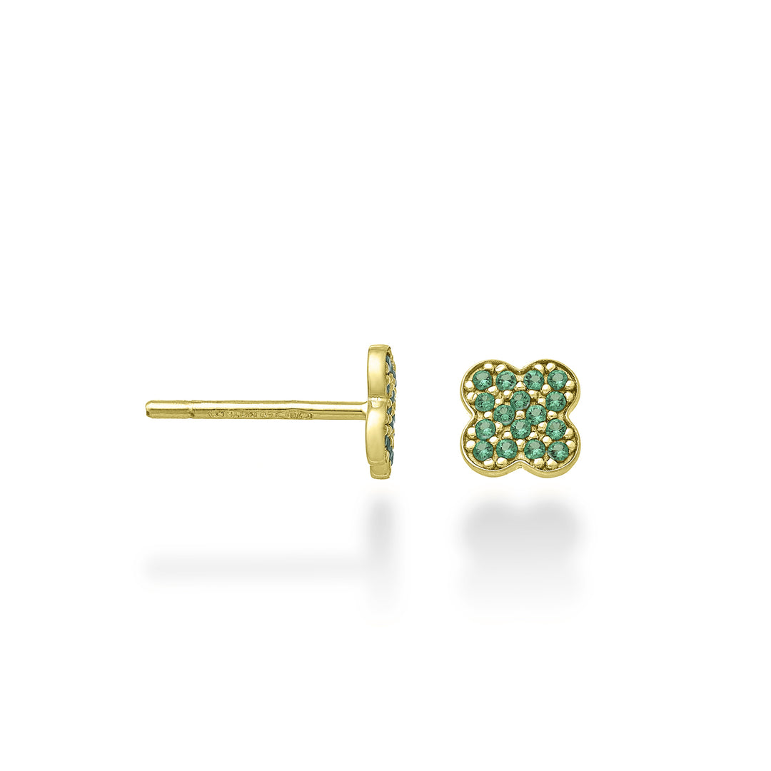 Mikiko or 18k emerald four-leaf clover 0.14 ct yellow gold MO5145O1SMR