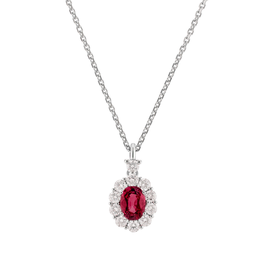 Golay 5x4 oval ruby necklace and diamond outline PCL041DIRU1-23250110048